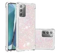 SIYOPINPFY Compatible With Samsung Galaxy Note 20 Case, Galaxy Note 20 Cover Glitter Bling Sparkle for Women Girls Liquid Floating Quicksand Shockproof Phone Case or Galaxy Note 20 Star Rose YB