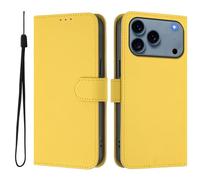SIYOPINPFY Wallet Case for iPhone 17 Pro Max (6.9"), 3 Card Holders | Kickstand | Magnetic Closure | Shockproof TPU | Protective | PU Leather | Folio Flip Cover for iPhone 17 Pro Max, Yellow YBD