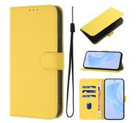 SIYOPINPFY Wallet Case for Samsung Galaxy A17 5G - Flip Folio Book Fashion Covers Genuine Leather Case [3 Cash Card Slots] [Magnetic] Shockproof Women Men Cover for Samsung A17 5G - Yellow YBD