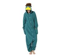 SIYUE Onesie Costume Platypus Pajama Perry Adult Animal Onesies Halloween Christmas Jumpsuit Women Men Unisex Carnival PJ-LvYZS-M Green
