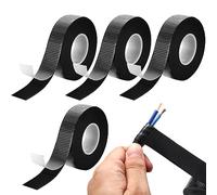 Siyurongg Self-Welding Insulation Tape, 4 Rolls Black Waterproof Adhesive Tape, Electrical Insulation Tape, Electrician Vulcanising Tape for Electrical Cable Insulation Repairs, 4.5 m x 22 mm