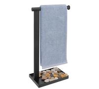 Siyzda Hand Towel Holder Stand for Bathroom, L- Shaped Standing Hand Towel Rack, Towel Bar Kitchen Vanity Countertop Organizer, SUS304 Stainless Steel Material (Metal, Matte Black)