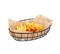 Siyzda Metal Fast Food Oval Baskets, Wire Bread Basket for Serving, Reusable Chip Burger Fruit Vegetables Bowl Storage for Kitchen Table, Restaurants, Snack Bar, 9.5" x 6.3" x 2" (6 Pack)