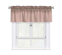 sizaCVC Blush Pink Rose Gold Print Curtain Valance 54x18in - Short Energy Efficient Pair for Home Decor, Kitchen, Bathroom, and Studio