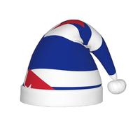 sizaCVC Festive Cuban flag Print Santa Hat for Kids â€“ Soft Plush Christmas Hat, Perfect for Holiday Parties, Xmas, New Year