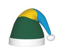 sizaCVC Festive Flag of Rwanda Print Santa Hat for Kids â€“ Soft Plush Christmas Hat, Perfect for Holiday Parties, Xmas, New Year
