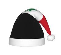 sizaCVC Festive Flag of the Syrian Arab Republic Print Santa Hat for Kids â€“ Soft Plush Christmas Hat, Perfect for Holiday Parties, Xmas, New Year