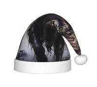 sizaCVC Festive North American bison Print Santa Hat for Kids â€“ Soft Plush Christmas Hat, Perfect for Holiday Parties, Xmas, New Year