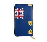 sizaCVC Flag of The Turks and Caicos Islands Print Leather Long Clutch Wallet â€“ Lightweight Bifold Card Holder â€“ Fashion Thin Wallet