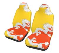 sizaCVC Universal Flag of the Kingdom of Bhutan Print Car Seat Covers - Front Seat Protector for Women & Men, Fits SUV Sedan Truck