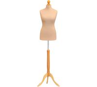 Female Tailors Dummy Cream Size 10/12 Dressmakers Fashion Students Mannequin Display Bust With A Light Wood Base