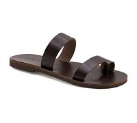Size 10 Brown Emmanuela Greek Handmade Leather Sandals, Quality Slide on Sandals, Summer Shoes for Men, Ring Toe Sandals, Slider Sandals for men