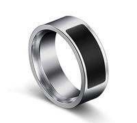 Size 10 NFC Multifunctional Waterproof Intelligent Ring Smart Wear Finger Digital Ring Black Creative and Exquisite Workmanship, Plastic, Resin, Silicone