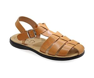 Size 11 Beige Emmanuela Comfortable Ancient Greek Style Leather Fisherman Sandals for Men, Cushioned insole Handmade Leather Men's Sandals, Quality Adjustable Buckle Summer Shoes