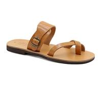 Size 12 UK Beige Emmanuela Greek Leather Split Toe Sandals for Men, Quality Handmade Men's Sandals with adjustable Buckle Strap, Mens Strappy Summer Shoes