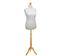 Size 16/18 Tailors Dummy Female Cream With Lightwood Tripod Dressmakers Fashion Students Mannequin Display Bust