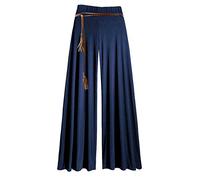 Size 16 Navy Gothic Wide Leg Flattering High Waist Stretch Palazzo Pants/Trousers