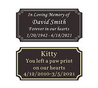Size: 2"H x 4"W, Custom Elegant Metal Engraved Plate, Personalized Black Solid Brass or Stainless Steel Laser Engraved Name Plates with Adhesive Backing or Screw, Silver or Gold Etched Letters