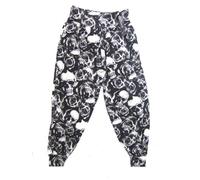 Size 20/22 Black/White skulls Funky Flattering High Waist Stretch Harem Pants/Trousers