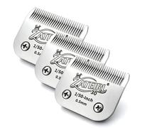 Size 30 Detachable Pet Grooming Clipper Blade with Ceramic Cutter, 0.5mm 1/50 Inch Cut Length, Silver, Compatible with Andis, Oster A5, Wahl KM10, 3 Pack