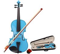 Size 4/4 Acoustic Violin with Case, Bow and Rosin-Orchestral Stringed Musical Instrument Set For Learner Or Enthusiast -Beginner Fiddle Starter Kit for 11 Years Old And Above- Sky Blue -