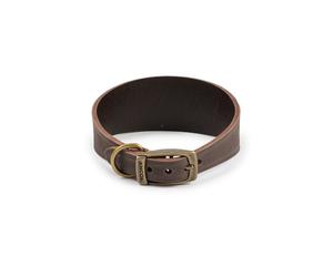 (Size 4/5, Sable) Ancol Timberwolf Whippet / Greyhound Leather Dog Collar
