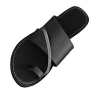 Size 4.5 WOMEN'S Thong Sandals Open Toe Slip on Flip Flops Slippers Buckle Sandals Summer Slides Beach Outdoor T-Strap Tan Sandal Shoes A4_Black Footwear Clearance
