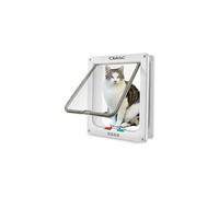 Size 4 Position Pet Door Cat Dog Lockable Lock Flap Door Pet Hatch (XL: 25*5.5*27.7cm , white)