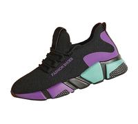 Size 4 Women's High Top Trainers Mesh Breathable Fashion Sneakers Lace up Freestyle Hi-Top Gym Sneakers Walking Jogging Athletic Fitness Outdoor Shoes Purple Footwear Gift