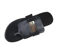 Size 4 WOMEN'S Thong Sandals Open Toe Slip on Flip Flops Slippers Buckle Sandals Summer Slides Beach Outdoor T-Strap Tan Sandal Shoes A2_Black Footwear Clearance