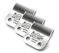 Size 4FC Detachable Pet Grooming Clipper Blade with Ceramic Cutter, 9.5mm 3/8 Inch Cut Length, Silver, Compatible with Andis, Oster A5, Wahl KM10, 3 Pack