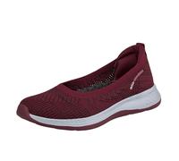 Size 5 Ladies Trainers Slip on Walking Sneakers Loafers Knit Dressy Shoes with Memory Foam Insole Casual Low-Top Flats Comfortable Lightweight Soft Walking Work Shoes Red Footwear Clearance