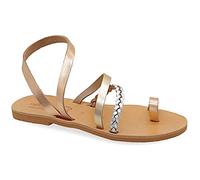 Size 5 Multicolor 1 Emmanuela Ancient Greek Style Sandals, Handmade Leather Toe Ring Flat Sandals, Quality Sandals with Ankle Strap, Ankle Cuff Summer Shoes for Women, Boho Chic Sandals