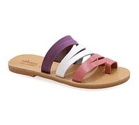 Size 5 Multicolor 2 Emmanuela Ancient Greek Style Sandals, Handmade Leather Toe Ring Strappy Flat Sandals, Quality Slide on Summer Shoes, Boho Chic Sliders Rose Pink Purple Lilac White