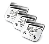 Size 5FC Detachable Pet Grooming Clipper Blade with Ceramic Cutter, 6.3mm 1/4 Inch Cut Length, Silver, Compatible with Andis, Oster A5, Wahl KM10, 3 Pack