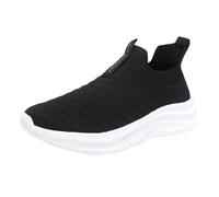 Size 6.5 Unisex Walking Shoes Hands-Free Non Slip Athletic Sneakers with Memory Foam Lightweight Breathable Laceless Comfortable Tennis Sneakers Gym Work Shoe Black Footwear Clearance