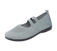 Size 6.5 Women's Barefoot Mary Jane Flats,Wide Toe Box Knit Mary Jane Ballet Flats Wide Width Walking Dressy Shoes Fashion Comfortable Lightweight Breathable Ladies 003_Light Green