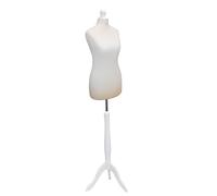 Size 6/8 Tailors Dummy Female Cream With White Tripod Dressmakers Fashion Students Mannequin Display Bust