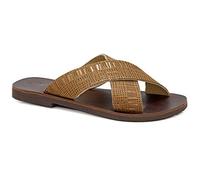 Size 6 Bronze Emmanuela Ancient Greek Leather Flat Sandals, Quality Handmade Slide on X Strap Summer Shoes for Women, Open Toe Sliders, Boho Chic Mules