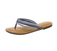 Size 6 Flip Flops with Rhinestone WOMENS Diamante Soft Cushion Footbed Comfy Toe Post Sandals Fashion Summer Beach Travel Walking Thong Sandles Blue Footwear Clearance