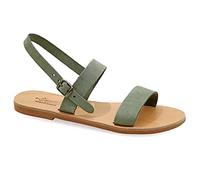 Size 6 Green Emmanuela Greek Handmade Leather Flat Sandals, Quality Summer Shoes for Women with adjustable buckle strap, Open Toe Strappy Sandals, Boho Chic Slingback Sandals