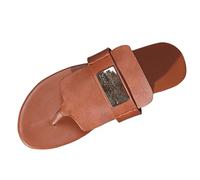 Size 6 WOMEN'S Thong Sandals Open Toe Slip on Flip Flops Slippers Buckle Sandals Summer Slides Beach Outdoor T-Strap Tan Sandal Shoes A2_Brown Footwear Clearance