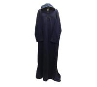 Size 64 Men Moroccan Wool Hooded Long Sleeves thobes.Wool Thobe- Navy Blue