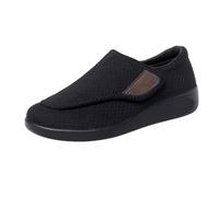 Size 7.5 Walking Shoes for Swollen Feet Women UK Adjustable Strap Wide Fit Orthopedic Breathable Diabetic Shoes Running Sneakers for Ladies Elderly Swollen Pain Relief Footwear #03_Black