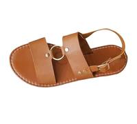 Size 7.5 WOMEN'S Thong Sandals Open Toe Slip on Flip Flops Slippers Buckle Sandals Summer Slides Beach Outdoor T-Strap Tan Sandal Shoes A6_Brown Footwear Clearance