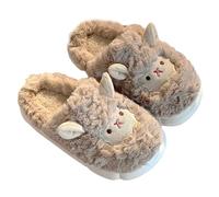 Size 7 Cute Sheep Slippers Fluffy Soft House Slippers for Woman Man Animal Slipper Full Back Plush Warm Cozy Home Slipper Indoor Outdoor #B1_Brown Footwear Gifts