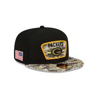 (Size 7) Green Bay Packers NFL Cap Adult New Era American Football Fitted Hat - New