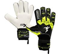 Size 7 Professional JUNIOR Goal Keeping Gloves Flat Cut BLACK/GREEN Keeper Glove