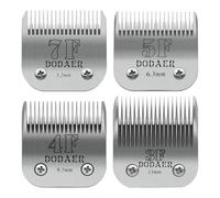 Size 7F/5F/4F/3F Detachable Pet Dog Grooming Clipper Ceramic Blades Set,Compatible with Heiniger,Andis,Oster A5,Wahl-KM10 Series Clippers,Cut Length 1/8"(3.2mm) to 1/2"(13mm),4 Pack