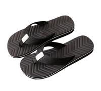 Size 8.5 Slip on Mens Beach Flip Flops Soft Comfortable Open Toe Walking Thong Sandals Summer Comfort Slippers for Beach/Pool Black Footwear Clearance